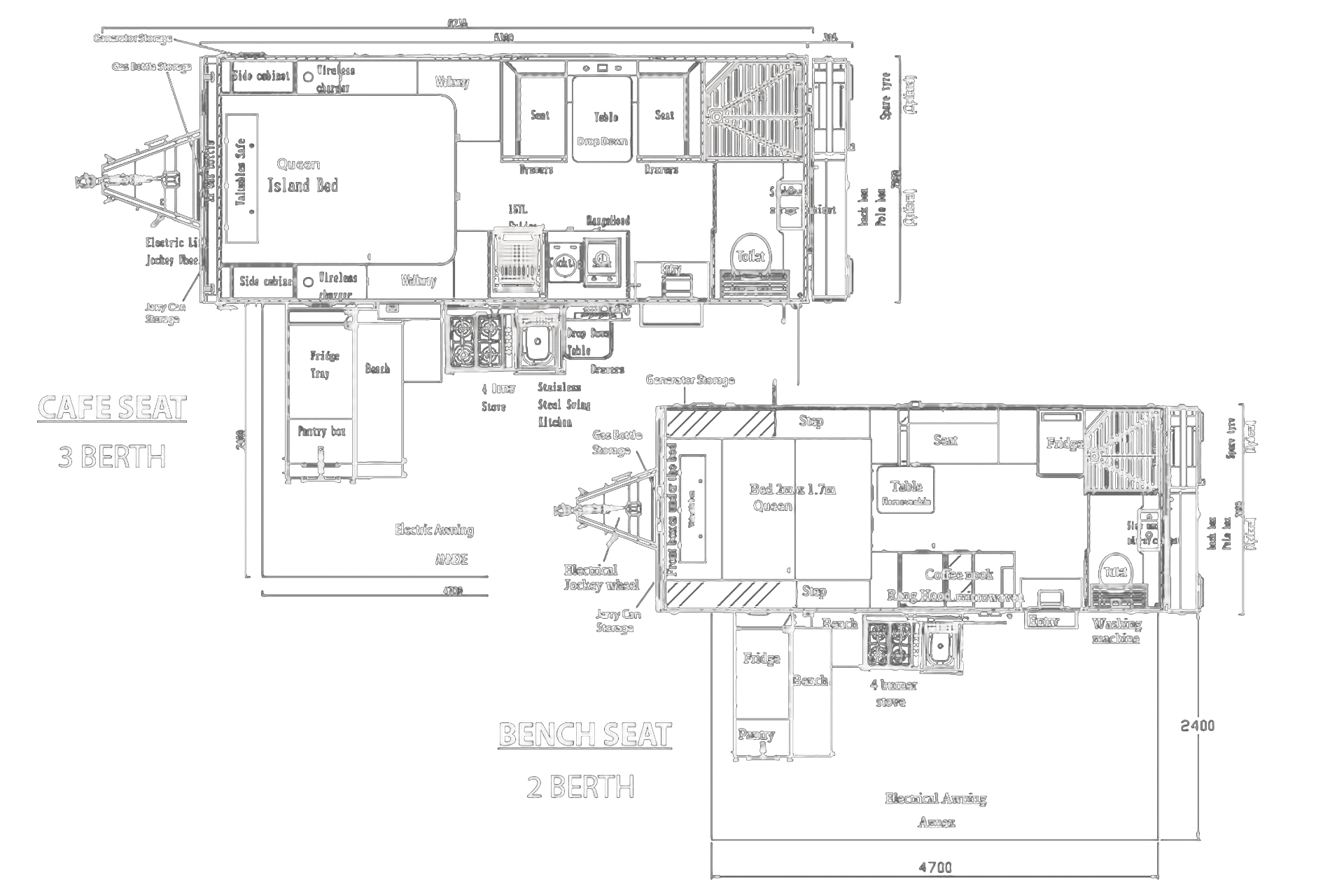 SUV Caravans Island 16 floor plan