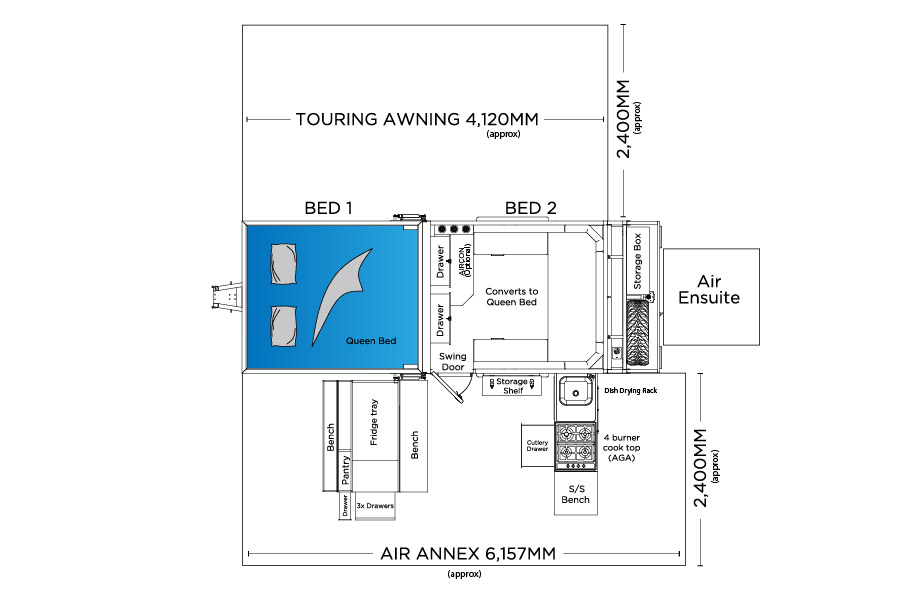 SUV Caravans Teletrack floor plan