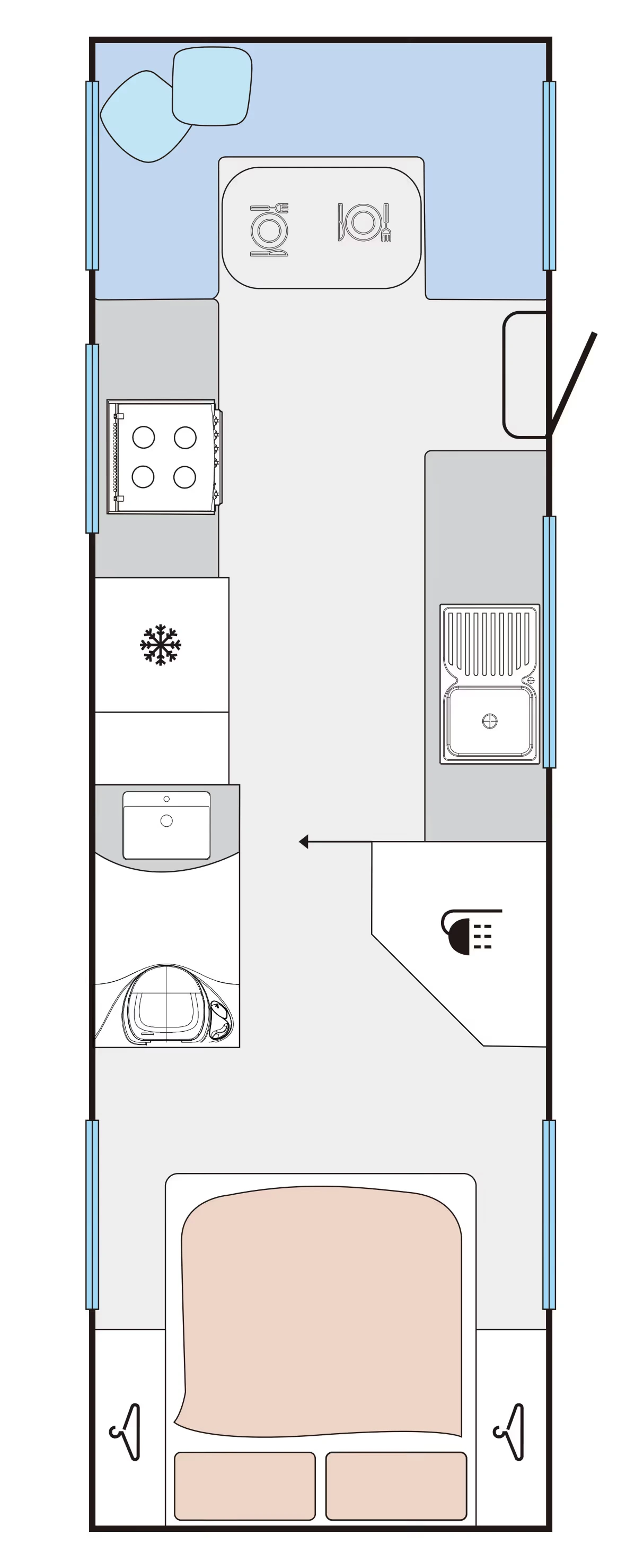 Titan Caravans Premium floor plan