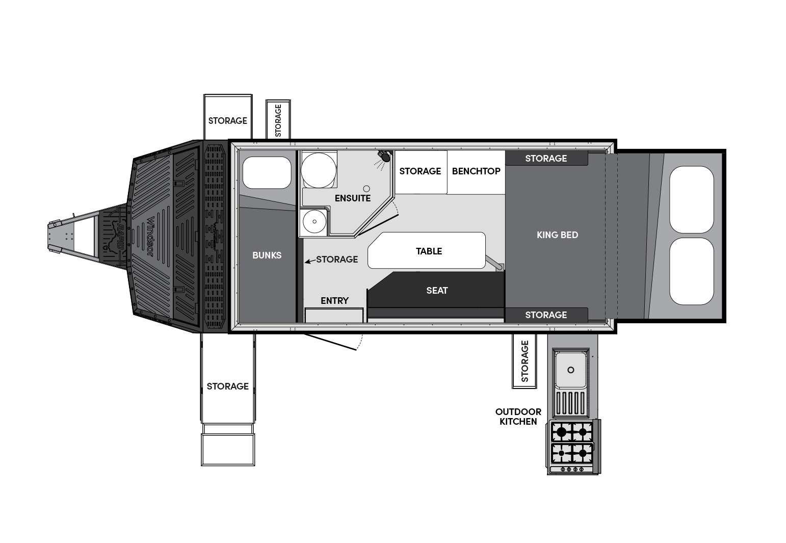 Windsor RV Australia Rapid floorplan 2 of 3